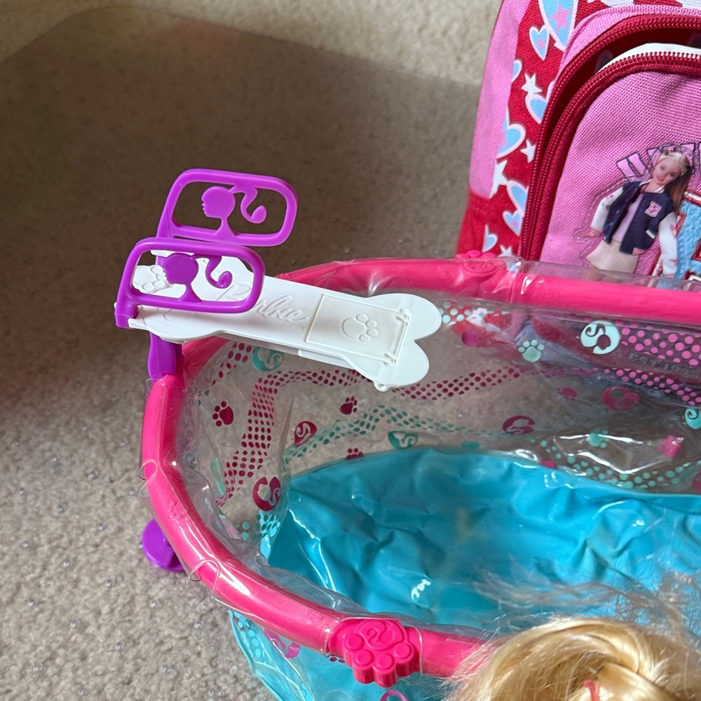 Barbie Doll Pool Party Set with Pink and Blue Accessories - Picture 3 of 8
